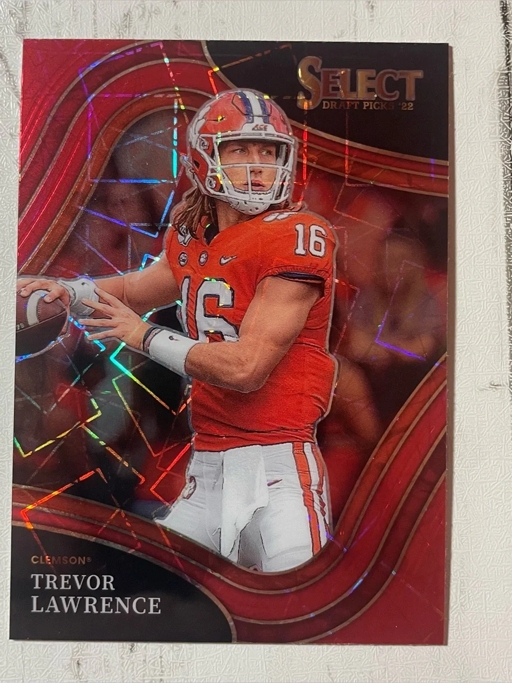Trevor Lawrence 2022 Panini Select Draft Picks - RC Field Red Lazer Prizm #136